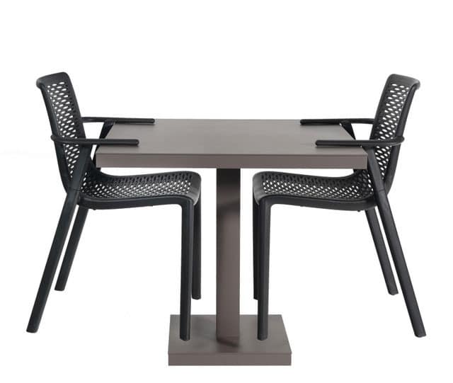 Basel 8080, Dining table in painted aluminum, also for outdoor use