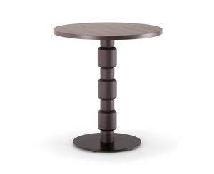 BERLINO TABLE 080 H75 T, Round table with metal base
