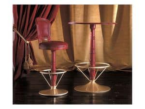 INES barstool 8530B, Barstool in curved wood, swivel, in beech, for casino