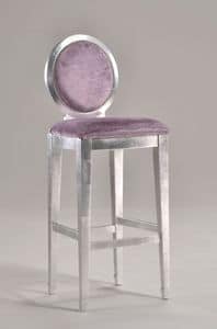 LUNA barstool 8269B, Fixed height stool with oval backrest, classic style