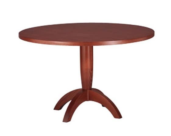 607, Table with round top, in beech wood, for Kitchen