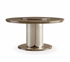 Alexander Glam Art. A05, Round dining table in polished ash