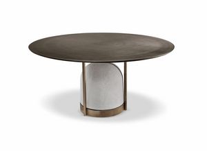 Arcano round table, Table with concrete base