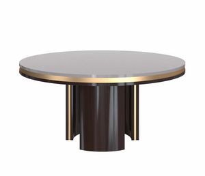 Art. 6058 Dafne, Round dining table, with gold details
