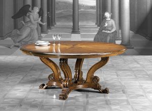 Art. 805 table, Round table with wind rose inlay