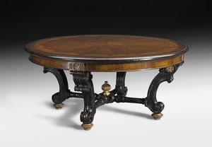 Art. 835 table, Sixteenth century design table, with inlay in walnut