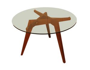 Boomerang 5721, Table with round crystal top