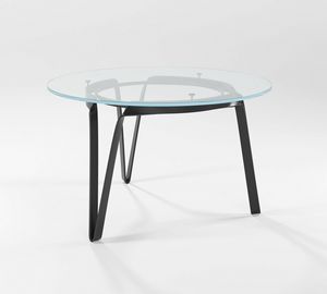 Compasso circolare alto, Table with hand forged base
