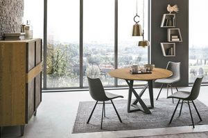 CRONOS wood TP1B0, Table with round wooden top