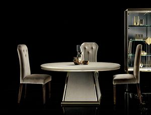 DIAMANTE round table, Elegant dining table with round top