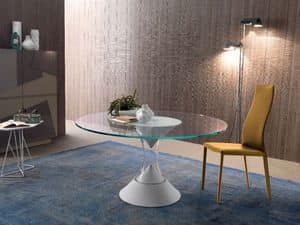 Lucas 542+022, Table with round top, in lacquered plastic, for hotel