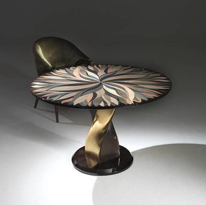 Milano MI209, Table with inlayed round top