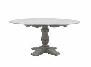 Mozaic 0478, Round table in classic style, marble top