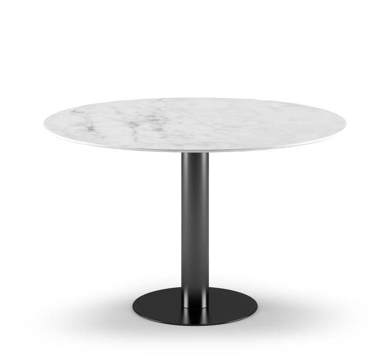 Round marble dining table with metal base, Dining table with marble top