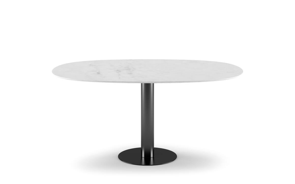 Round marble dining table with metal base, Dining table with marble top