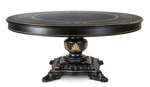 Table 25-1050, Elegant round table in classic style, with decorative inlay
