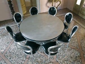 VANITY table, Round table with central support structure, classic style