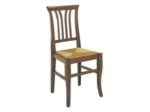 107, Rustic chair with vertical sleds, straw seat