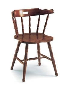 141, Armchair in beech wood, rustic style