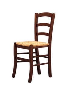 207, Solid chair, in wood, with straw seat, for brewery pub