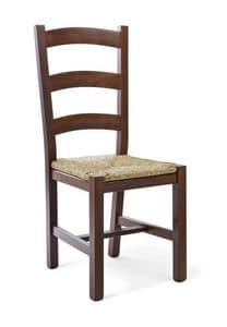 803, Wooden chair with straw seat, backrest with horizontal slats