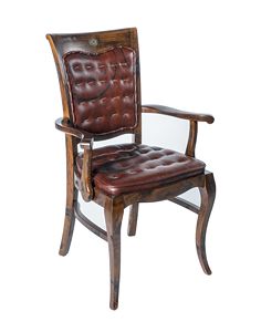 Art. 646, Leather chair with armrests, country style