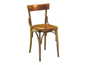 Milano, Sturdy chair in curved wood, for pubs and beer house