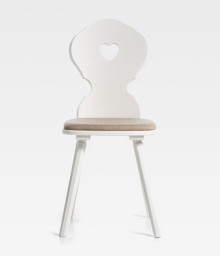 Monaco, Wooden chair with decorative heart