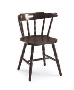 Old America, Rustic chair in wood, with backrest in vertical pattern