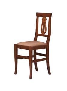 R02, Rustic chair in solid wood, seat in various materials