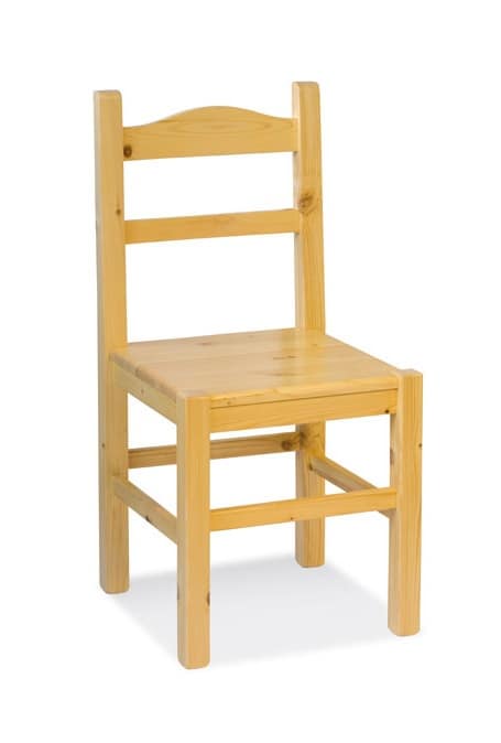 S/109 L Anita Wood, Chair entirely in pine, for wine-bars and rustic houses