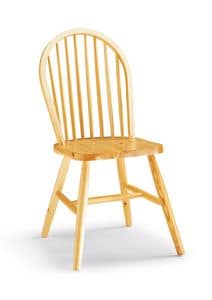 S/146 Windsor Chair, Rustic chair made entirely of pine, with vertical slats