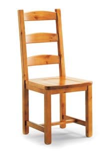 S/147 L Silvia chair, Rustic chair with horizontal slats, in solid pine