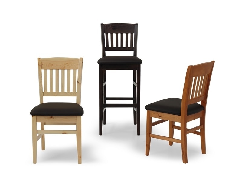 S/155 Veronica Chair, Rustic chair in wood, back with vertical pattern