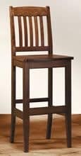 217 SG BIS, Rustic wooden stool, backrest with vertical slats