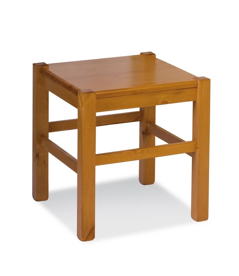 H/307 L Anita Stool, Rustic stool in pine, for mountain houses and inns