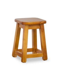 H/309 B Low Square Stool, Low stool in solid pine, for inns and sandwich bars