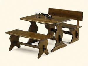980, Table in pine wood, rustic style, for pizzeria