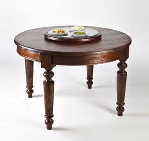 Art. 593, Round wooden table, with swivel top