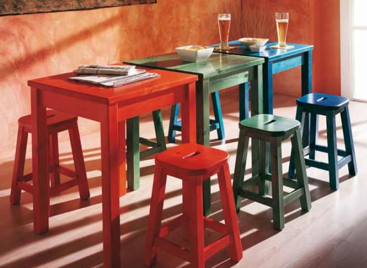 Bar, Solid pine wood table for restaurants