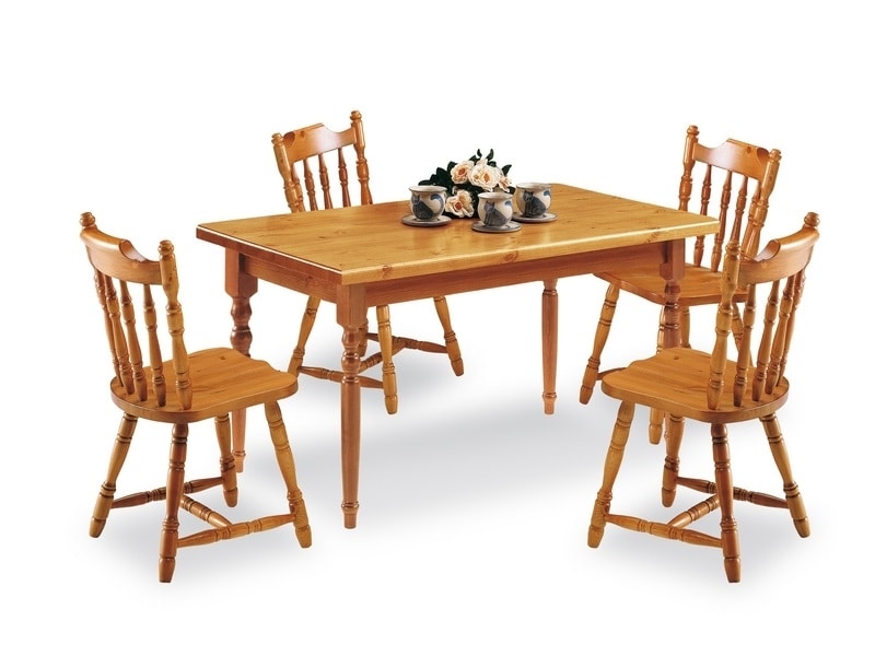 T/140, Rectangular table made of pine, in rustic style