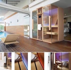 Cuna, Sauna available in various versions and finishes, for spa