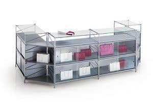 Socrate counters, Modular Counter for stores in various sizes and finishes
