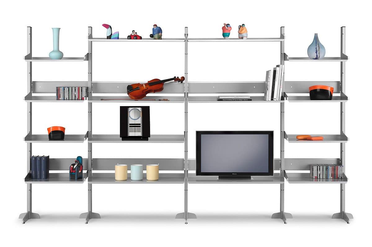 TOTEM, Modular exhibitor furniture with metal structure and shelves