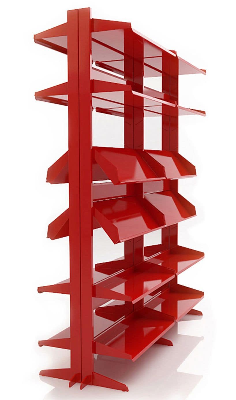 TOTEM, Modular exhibitor furniture with metal structure and shelves