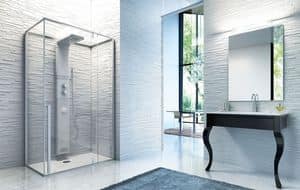 BABELE-STEAM, Hammam shower with ceramic shower panel, niche installation