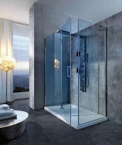 Bristol Box 5, Glass shower with mixer, for hotel bathroom