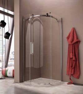FLUIDA, Box shower for wall, robust, for hotel bathroom