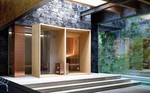 MEMO, Composition modular sauna and steam bath, stove with stones, steam generator