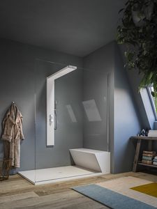 NONSOLODOCCIA SHOWER, Shower and hammam, with sitting and shower tray in Plylite